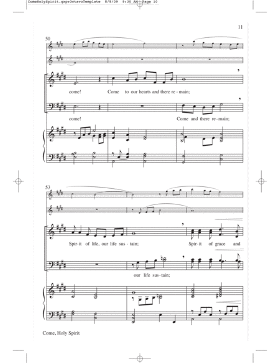 Come, Holy Spirit - SATB 4-Part scores gallery preview page 11