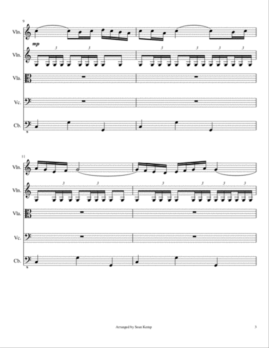 Bolero arranged for String Quintet String Quintet scores gallery preview page 3