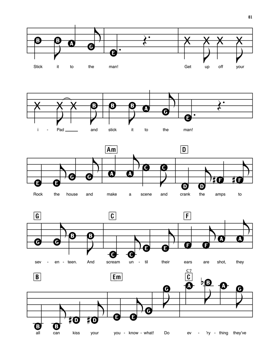 Stick It To The Man (from School of Rock: The Musical) Electronic Keyboard scores gallery preview page 4