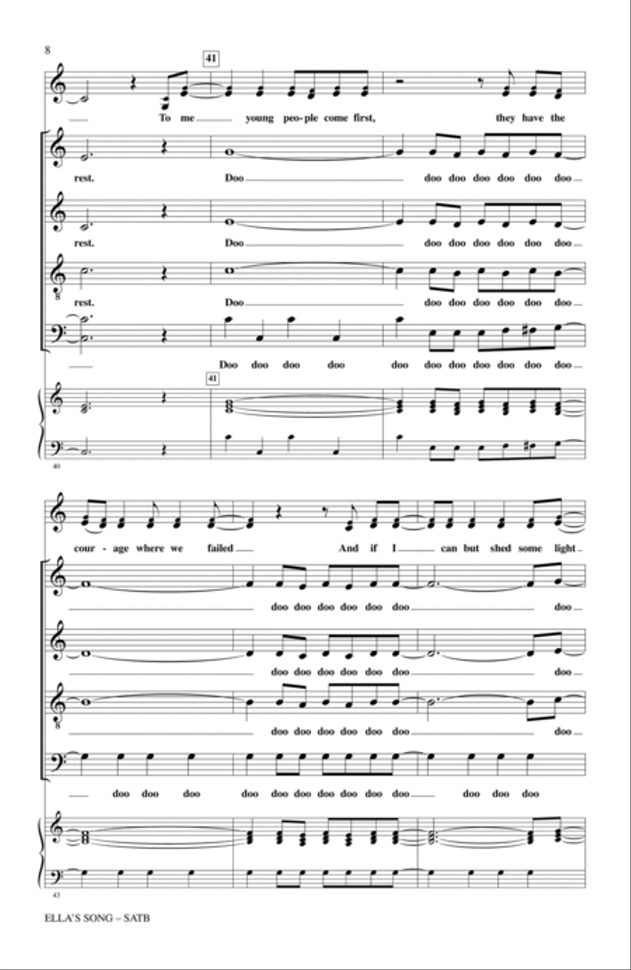 Ella's Song Ella's Song 4-Part scores gallery preview page 6