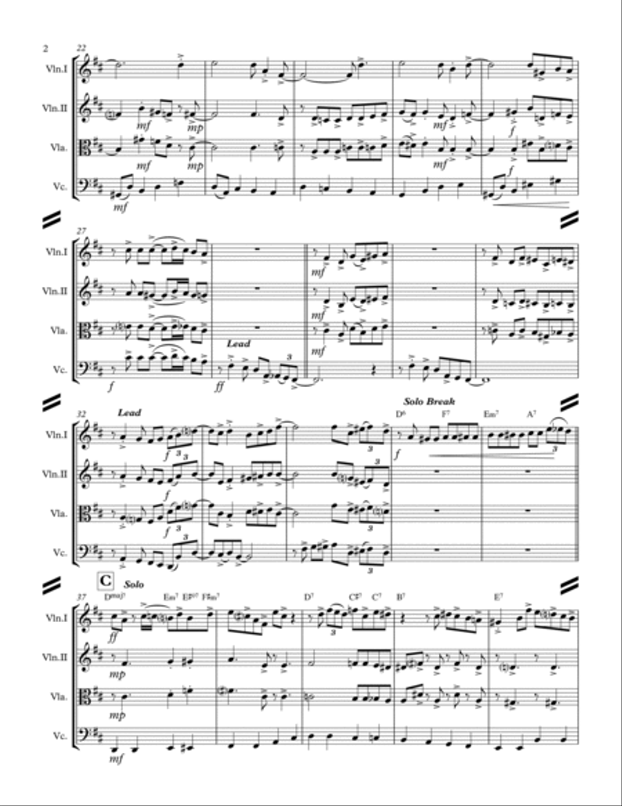 Don't Get Around Much Anymore String Quartet scores gallery preview page 3