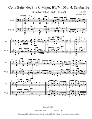 Cello Suite No. 3, BWV 1009: 4. Sarabande
