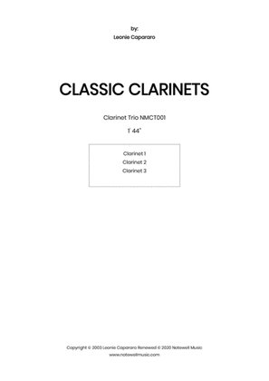 Book cover for Classic Clarinets (Clarinet trio)