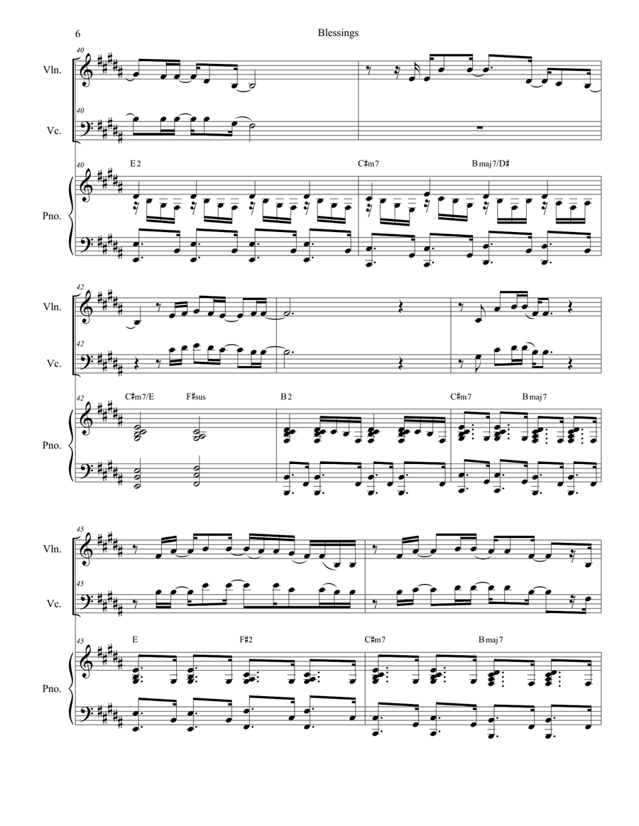 Blessings Blessings Piano Trio scores gallery preview page 6