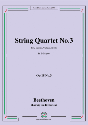 Book cover for Beethoven-String Quartet No.3 in D Major,Op.18 No.3