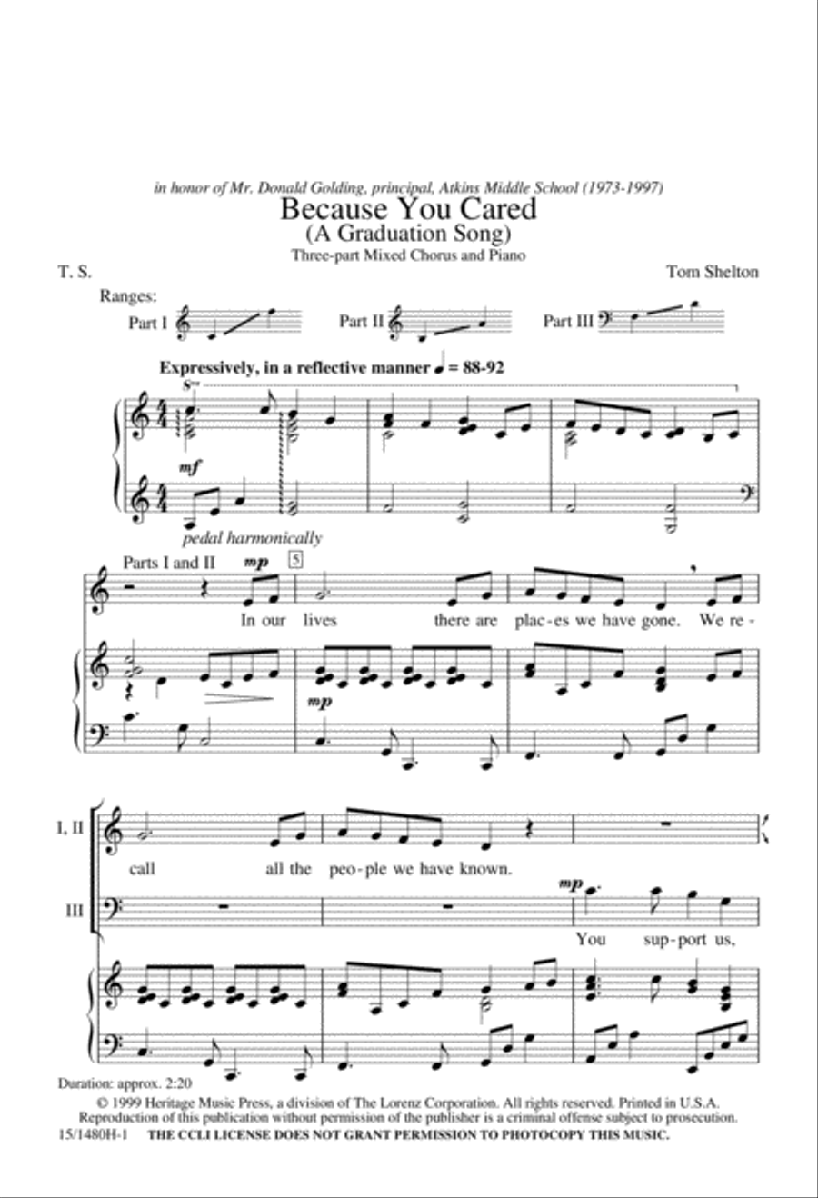 Because You Cared 3-Part scores gallery preview page 1