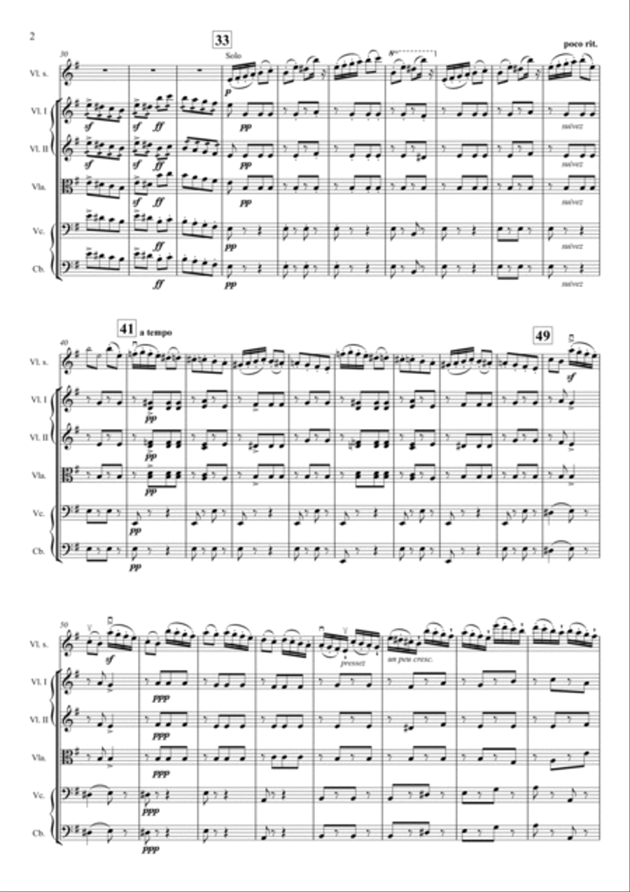The Round (Dance) of the Goblins for Violin and String Orchestra, Op. 25 - Score Only String Orchestra scores gallery preview page 6