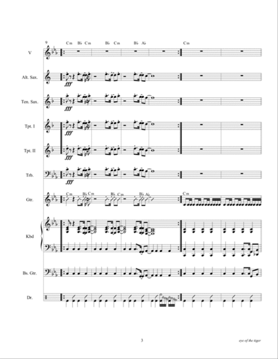 Eye Of The Tiger Tenor Saxophone scores gallery preview page 5