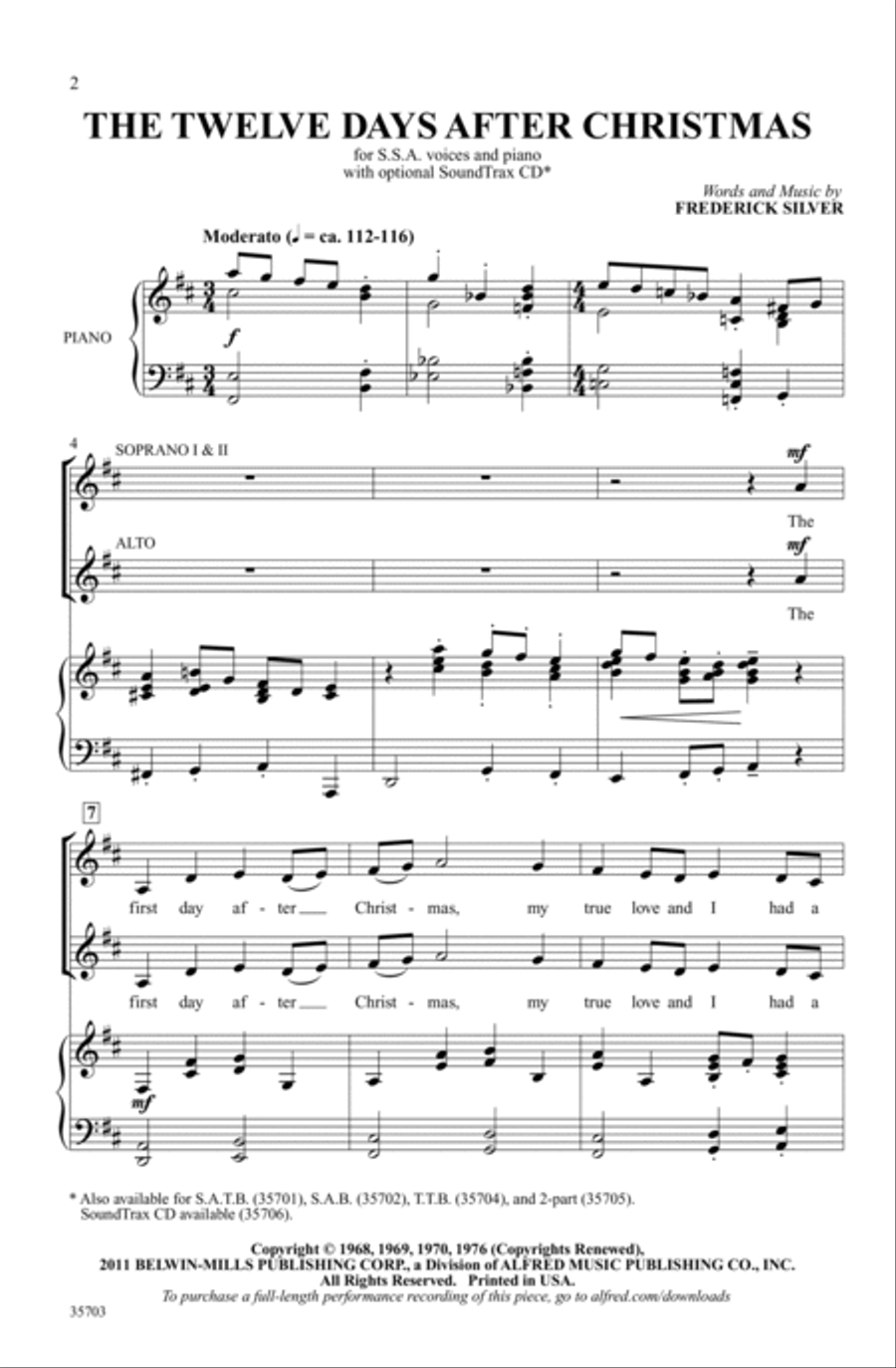 The Twelve Days After Christmas SSA scores gallery preview page 1