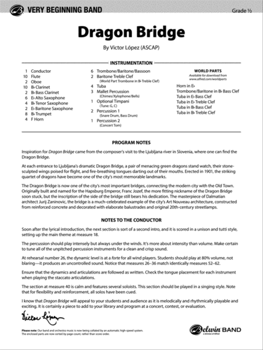 Dragon Bridge: Score Dragon Bridge: Score Concert Band scores gallery preview page 1