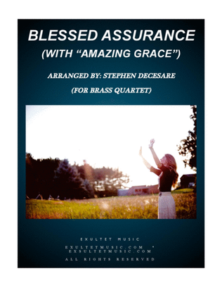 Book cover for Blessed Assurance (with "Amazing Grace") (for Brass Quartet and Piano)