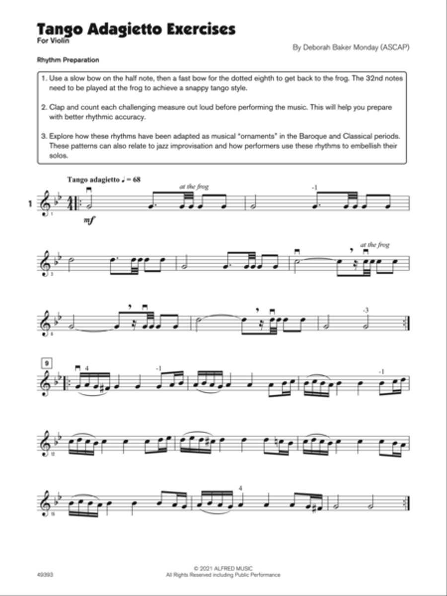 Tango Adagietto (Sound Innovations Soloist, Violin) Small Ensemble scores gallery preview page 3