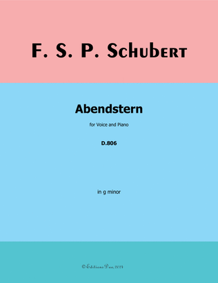 Book cover for Abendstern, by Schubert, in g minor