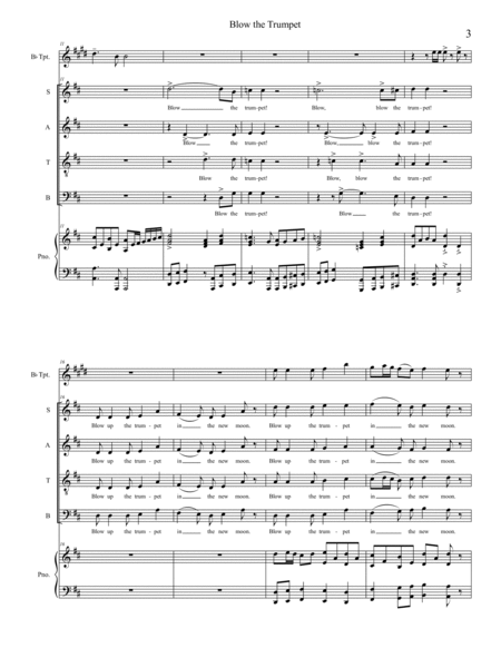 Blow the Trumpet, by Steve Danielson; SATB div. and Trumpet image number null