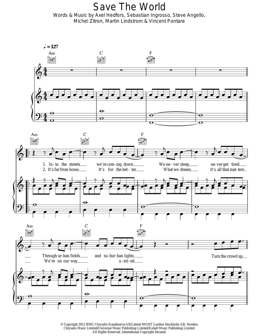 Save The World Acoustic Guitar scores gallery preview page 1