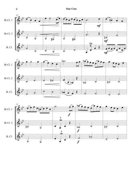 Our Cats: A Suite of 6 pieces--for clarinet trio (2 B flats and Bass Clarinet) image number null