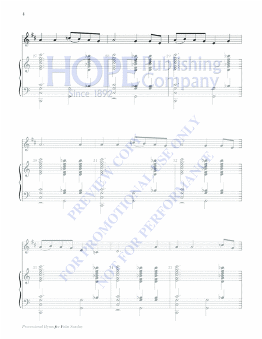 Processional Hymn for Palm Sunday 5-Octaves scores gallery preview page 4
