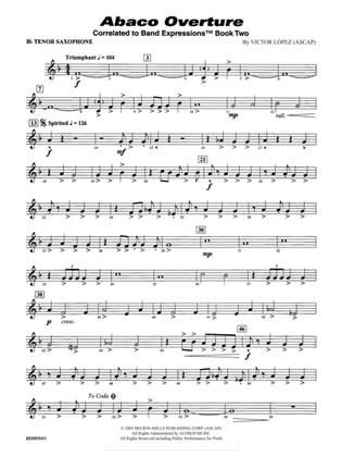 Abaco Overture: B-flat Tenor Saxophone