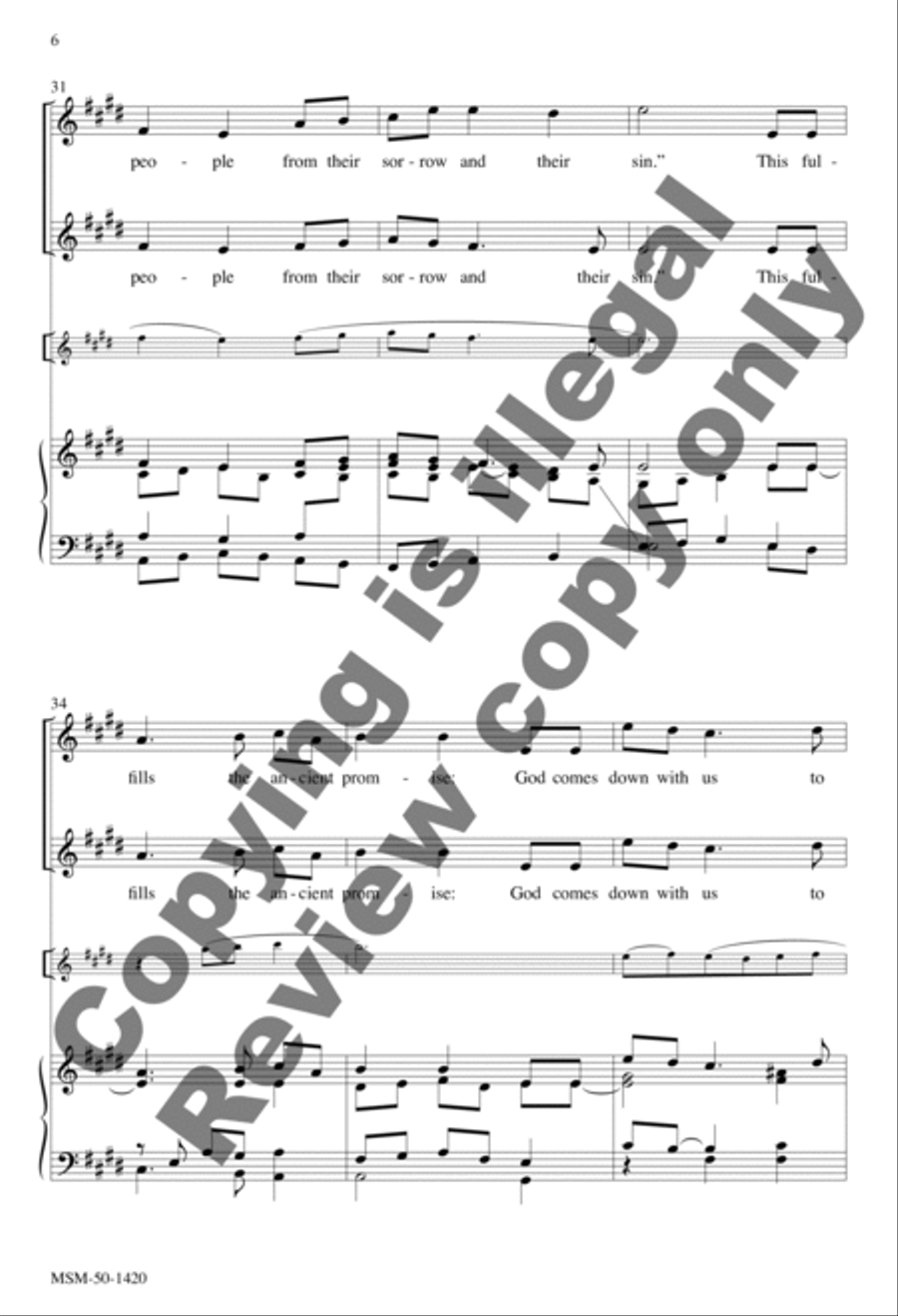 Kind Joseph Unison Choir scores gallery preview page 6