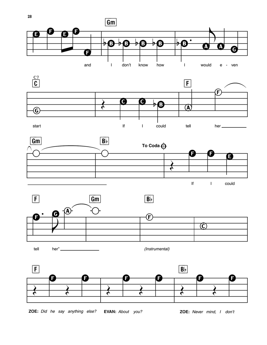 If I Could Tell Her (from Dear Evan Hansen) Electronic Keyboard scores gallery preview page 5