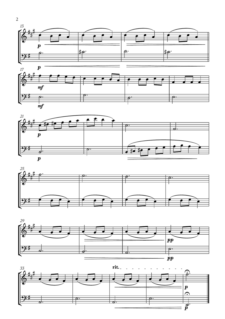 Carol of the Bells for Clarinet and Bassoon Woodwind Duet scores gallery preview page 2