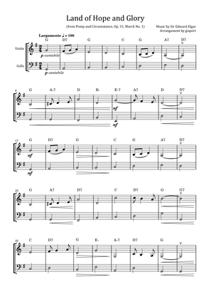 Land of Hope and Glory (from Pomp and Circumstance, Op. 31, March No. 1) with chords