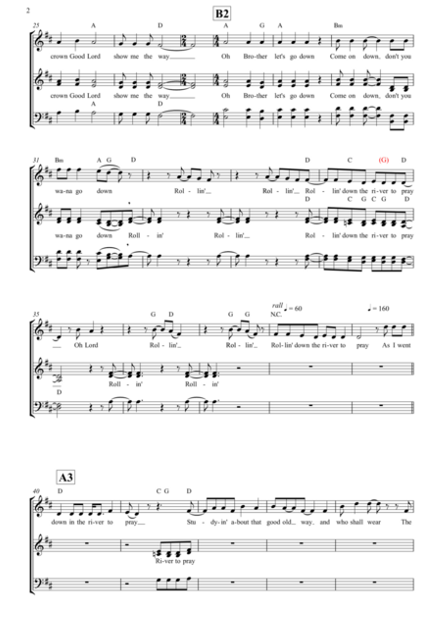 Rolling down the river to pray 4-Part scores gallery preview page 3