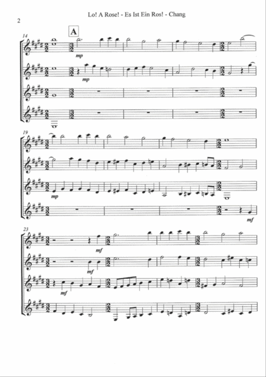 Lo! A Rose! - Es Ist Ein Ros' - Guitar Ensemble Guitar Ensemble scores gallery preview page 2