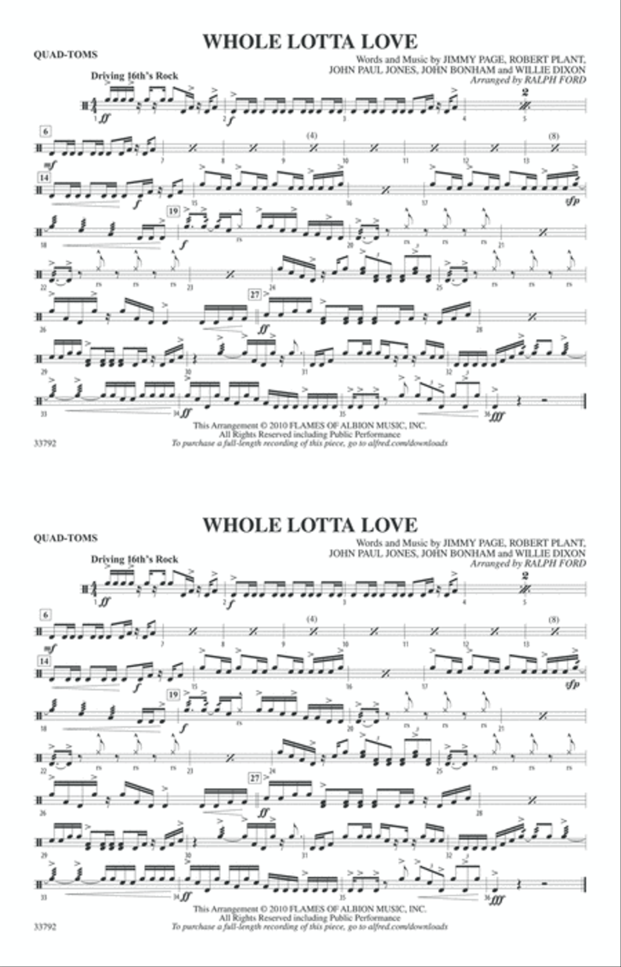 Whole Lotta Love: Quad-Toms Marching Band scores gallery preview page 1