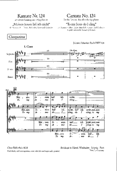 Cantata BWV 124 "To my Jesus do I cling"