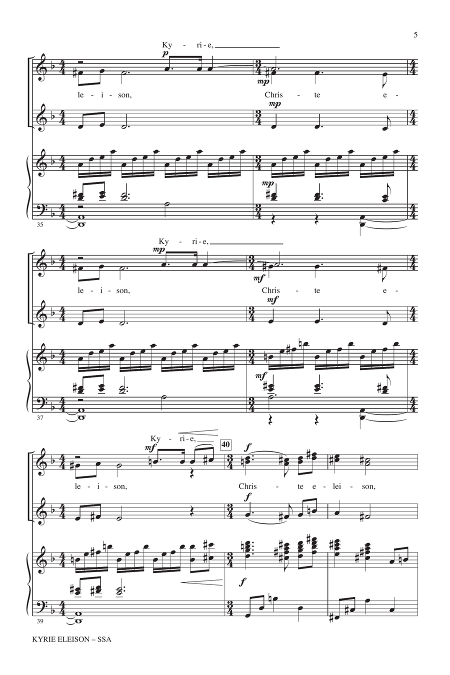 Kyrie Eleison (from Petite Mass) SSA scores gallery preview page 4