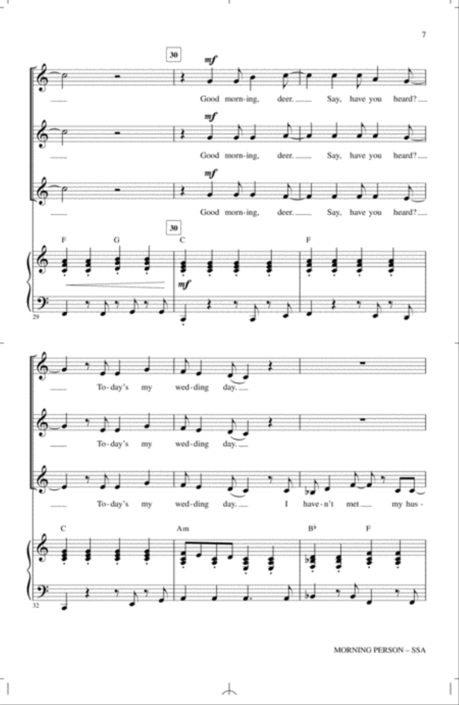 Morning Person Morning Person SSA scores gallery preview page 5