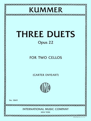 Book cover for Three Duets, Opus 22