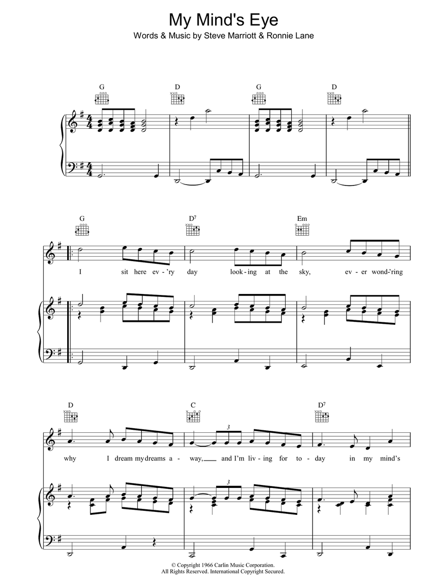 My Mind's Eye Guitar scores gallery preview page 1