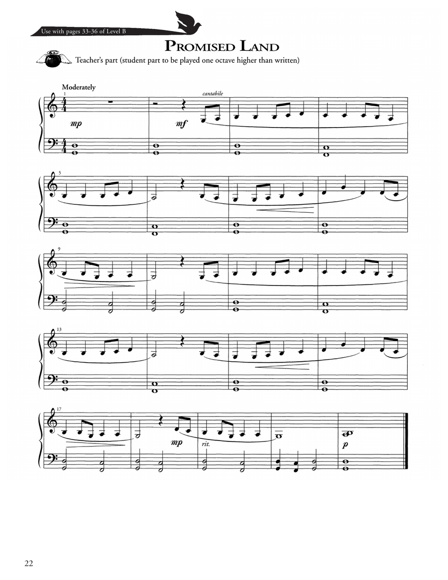 Promised Land Piano Method scores gallery preview page 1