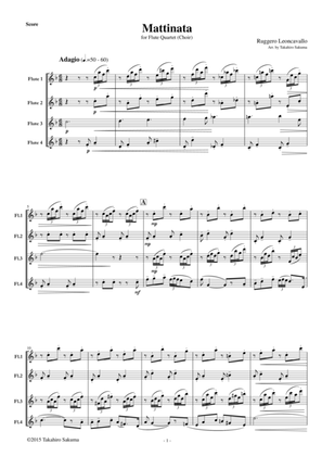Mattinata for Flute Quartet (Choir)