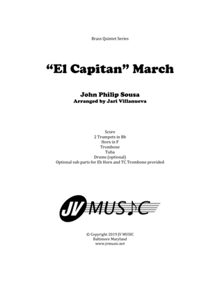 Book cover for El Capitan for Brass Quintet by John Philip Sousa