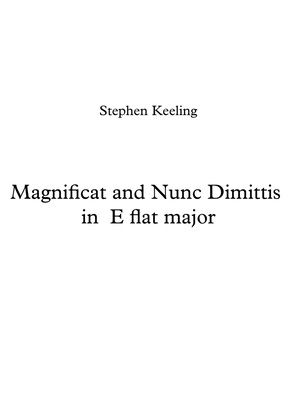 Magnificat and Nunc Dimittis in E flat major