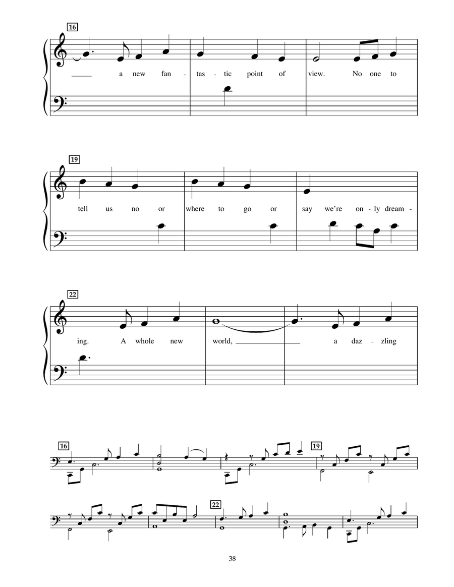 A Whole New World (from Aladdin) Piano scores gallery preview page 3