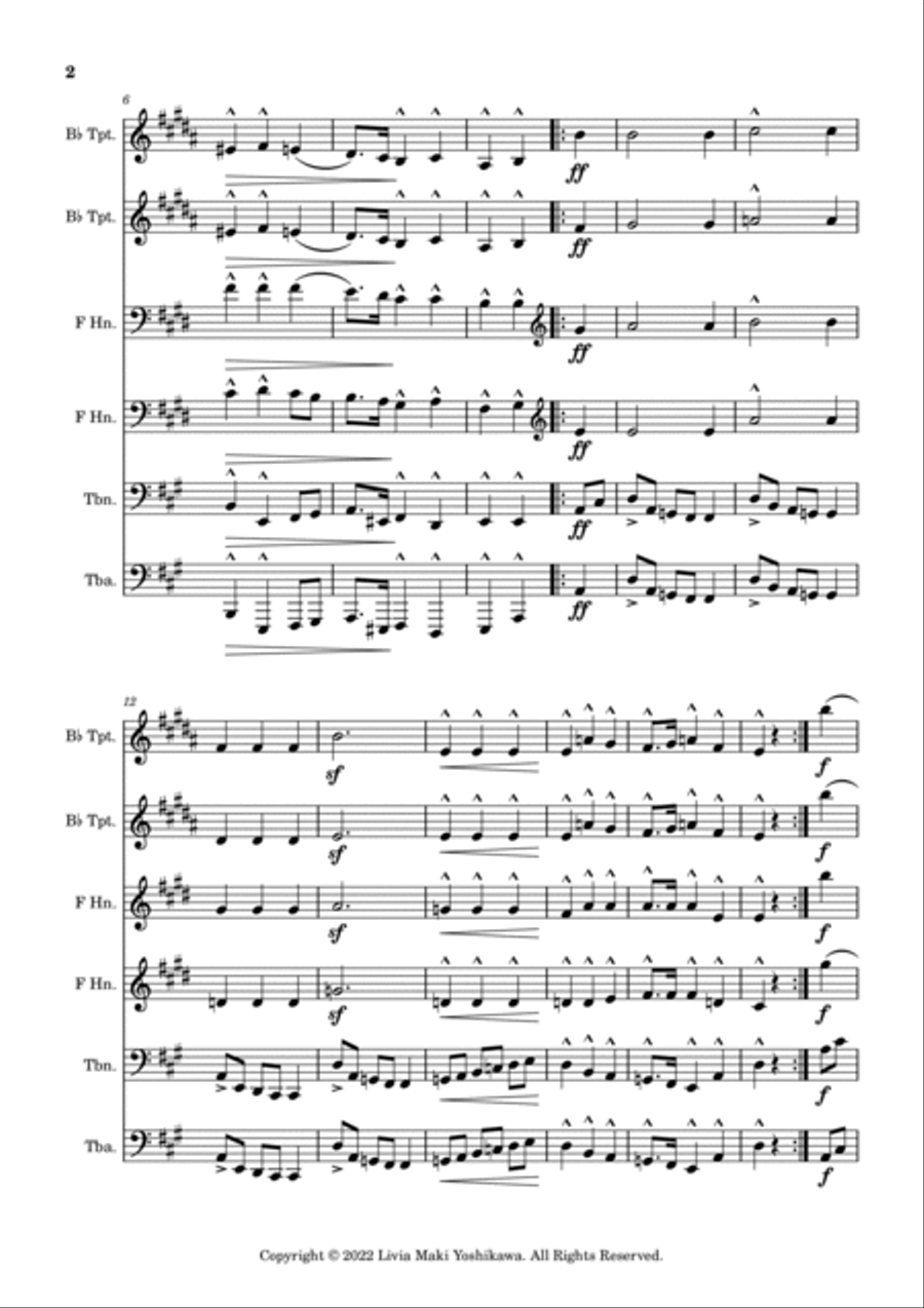Wichtige Begebenheit (Kinderszenen, Op. 15, No. 6) - Brass Sextet Brass Ensemble scores gallery preview page 2
