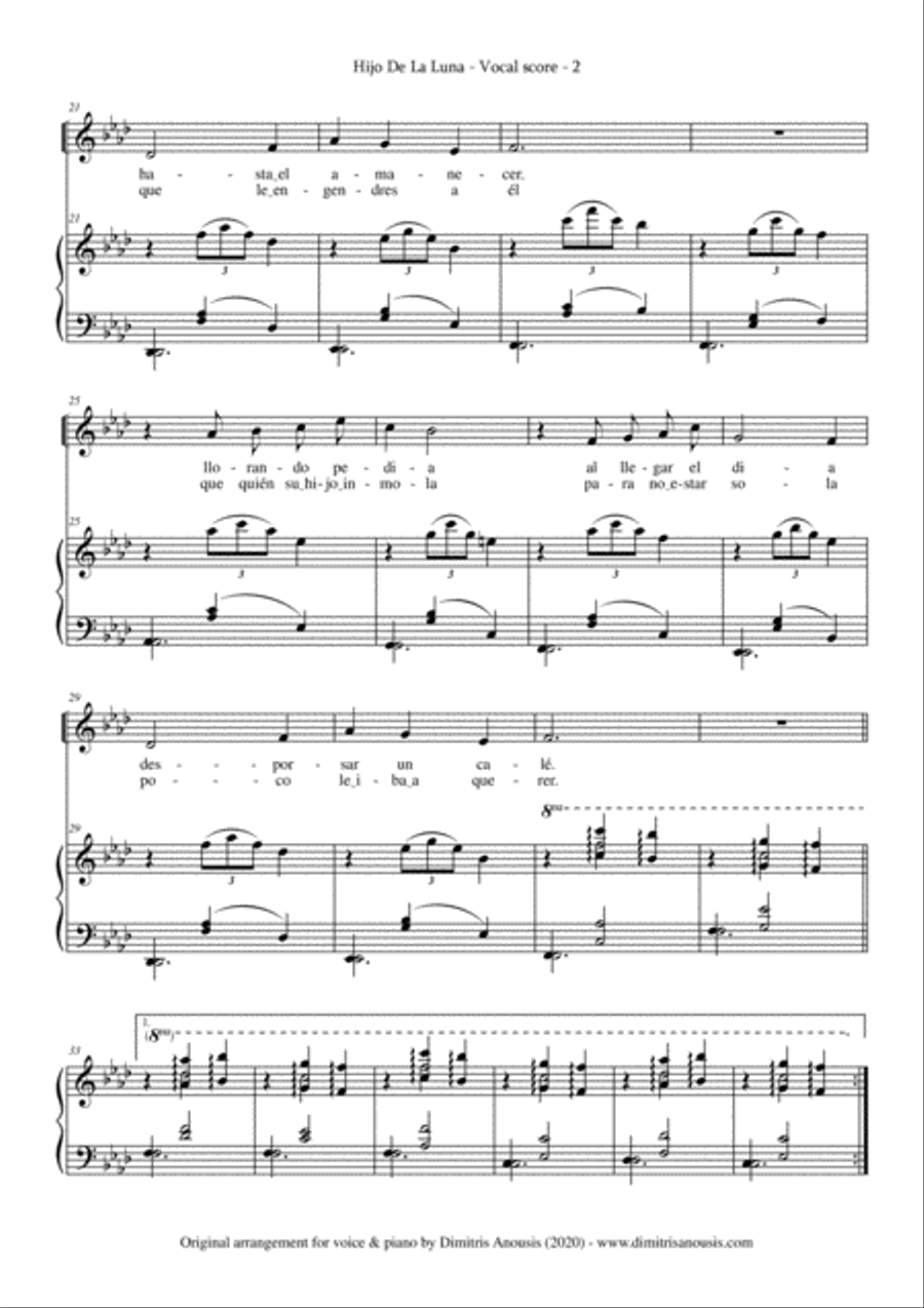 Hijo De La Luna Soprano Voice scores gallery preview page 4