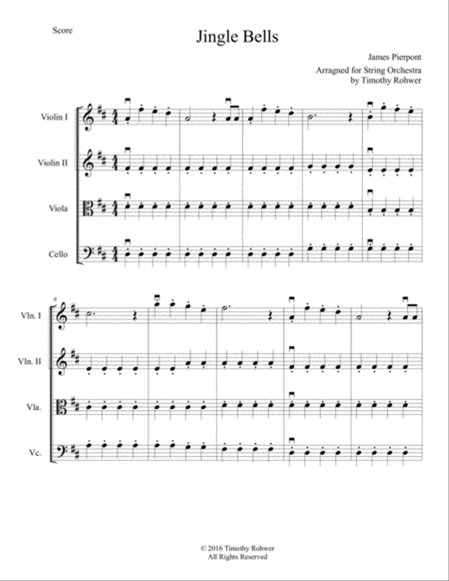Jingle Bells Jingle Bells String Quartet scores gallery preview page 2