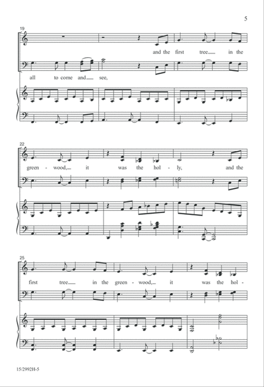 Now the Holly Bears a Berry 4-Part scores gallery preview page 5