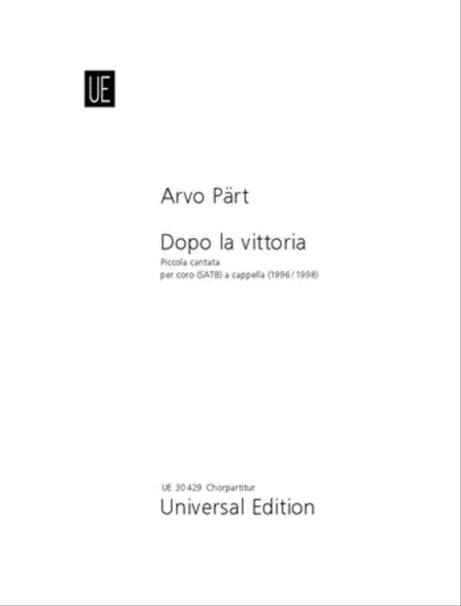 Dopo La Vittoria Mixed Choir 4-Part scores gallery preview page 1