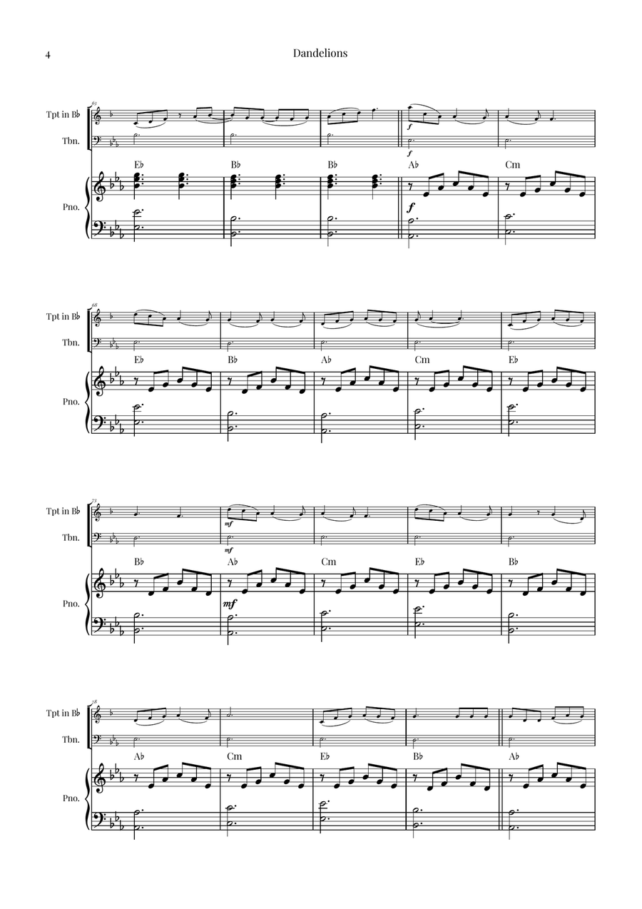 Dandelions Brass Duet scores gallery preview page 4