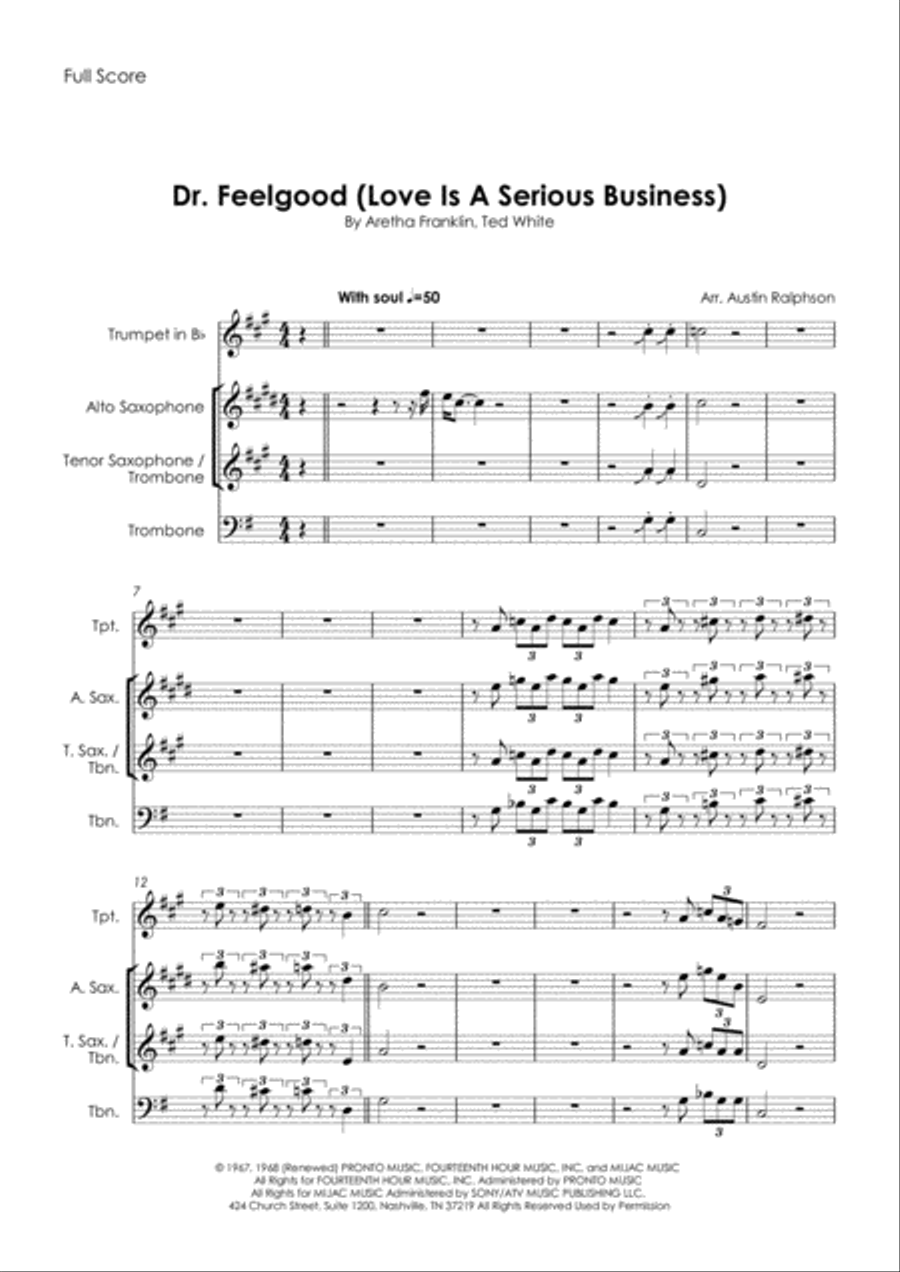 Dr. Feelgood (love Is A Serious Business) Tenor Saxophone scores gallery preview page 3