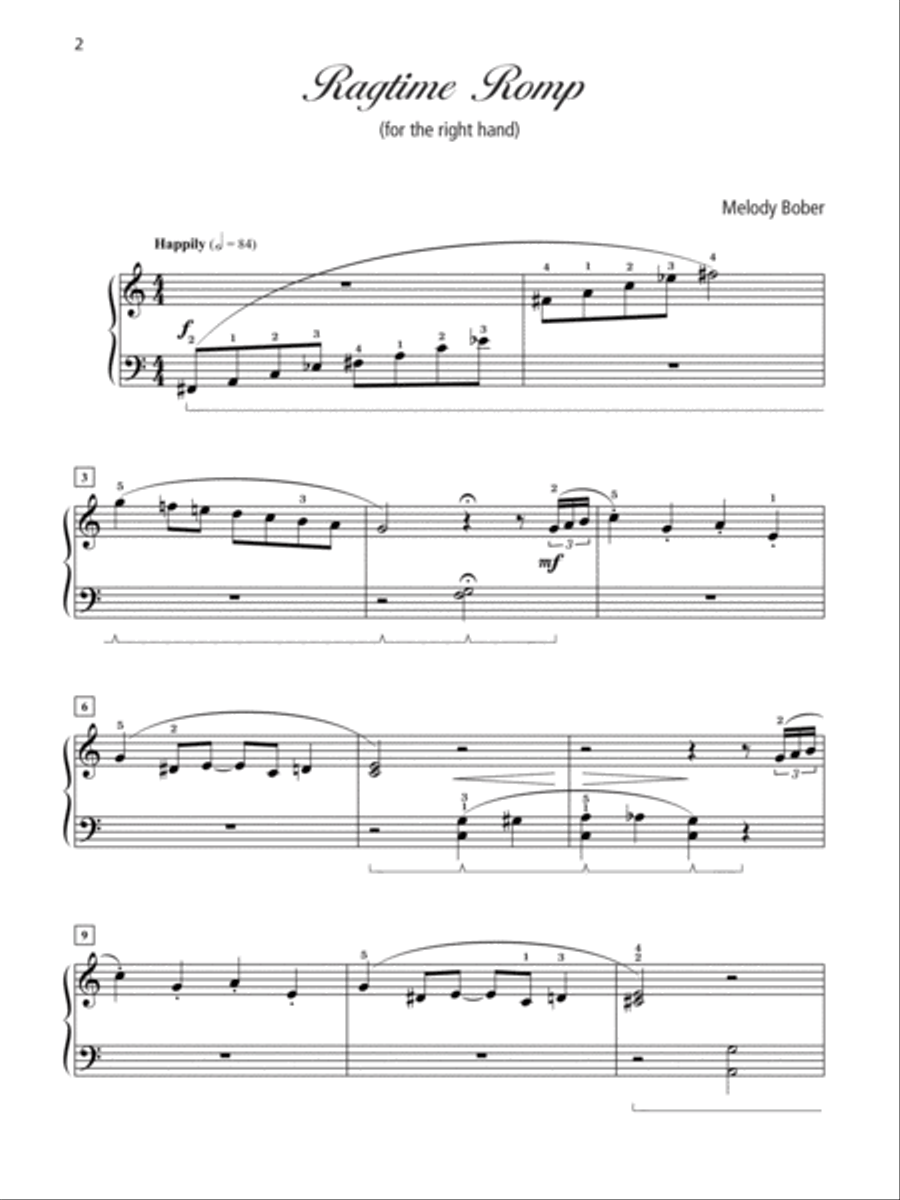 Grand One-Hand Solos for Piano, Book 5: 8 Intermediate Pieces for Right or Left Hand Alone Piano Method scores gallery preview page 2
