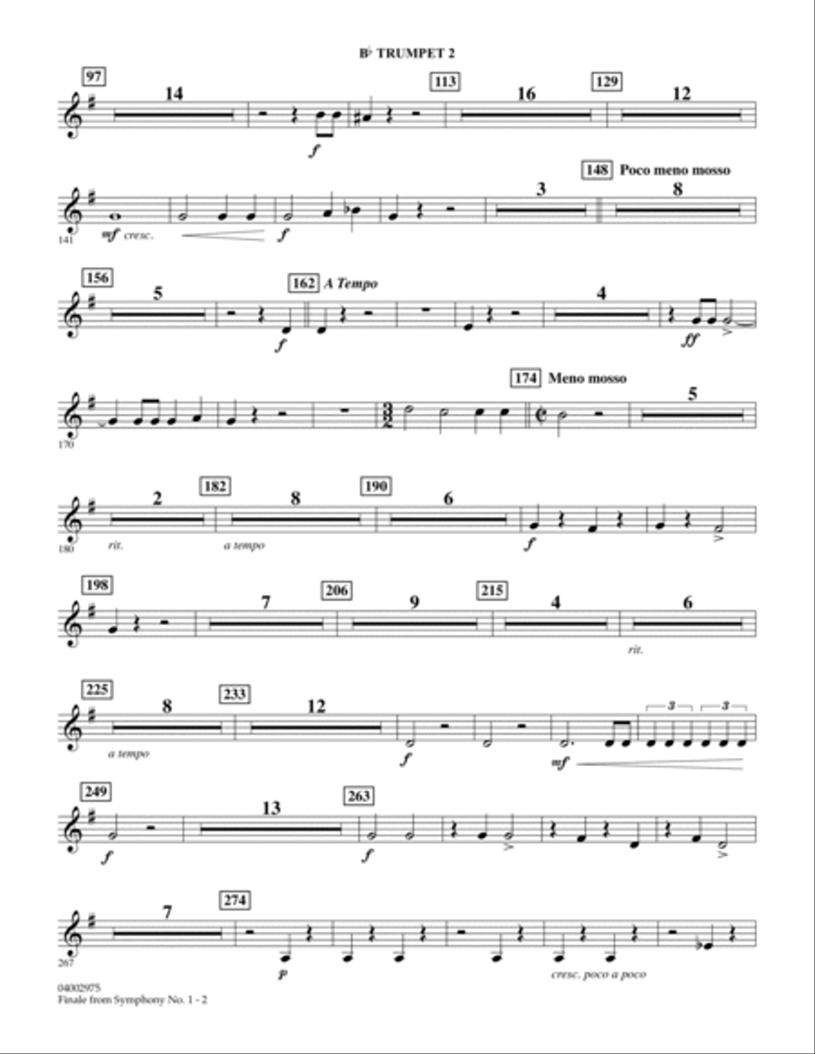 Finale from Symphony No. 1 - Bb Trumpet 2 Concert Band scores gallery preview page 2