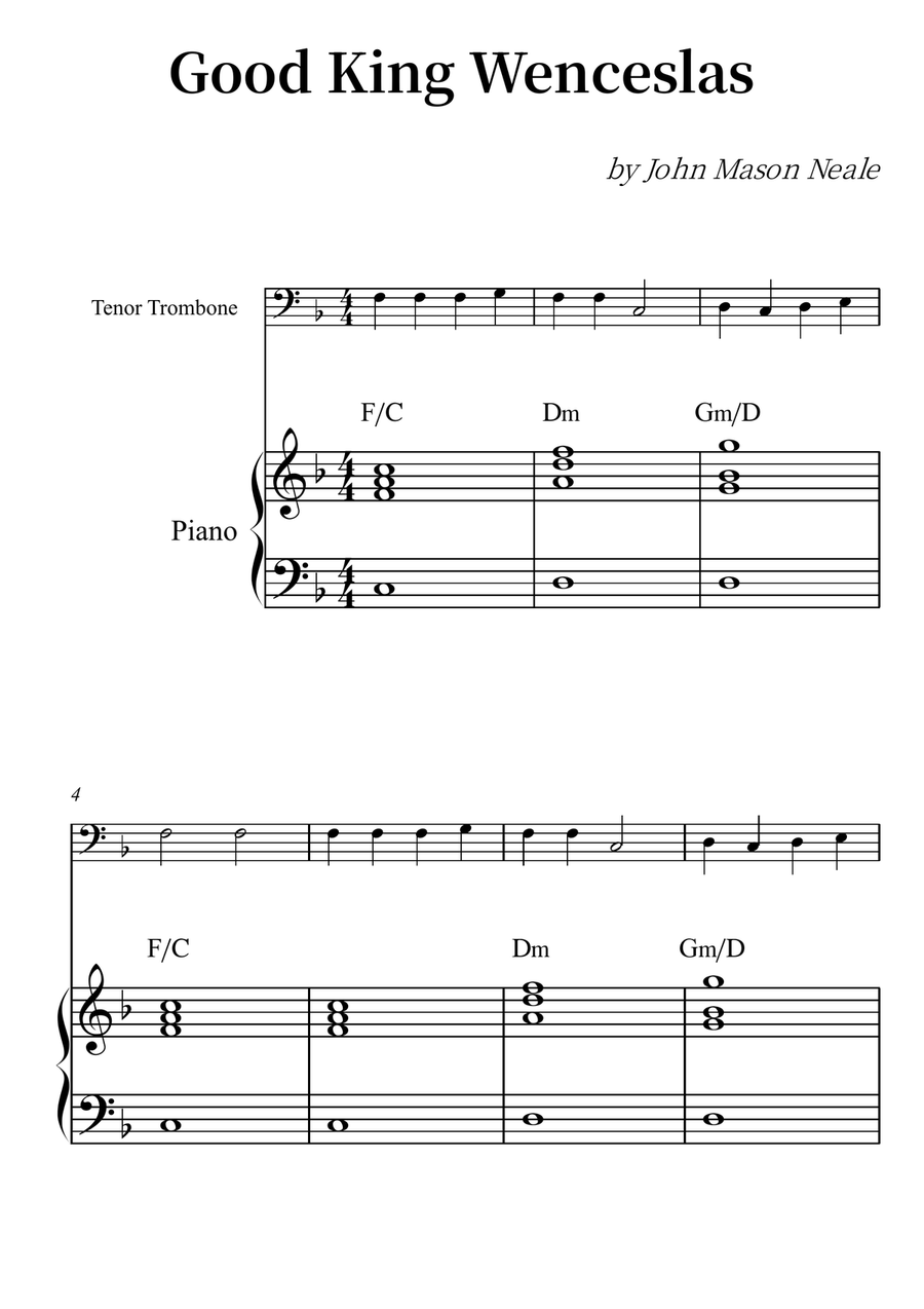 Good King Wenceslas Piano scores gallery preview page 1