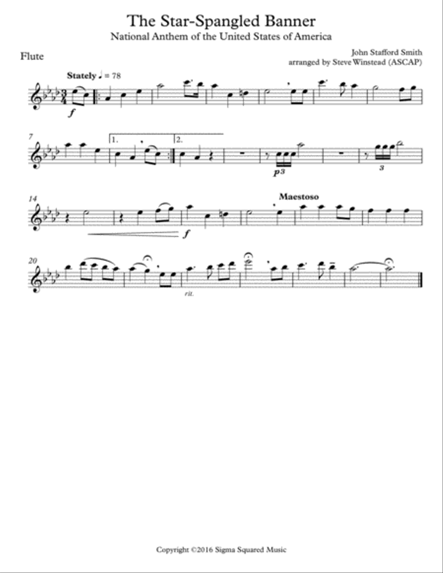 The Star-Spangled Banner for Woodwind Quartet Woodwind Quartet scores gallery preview page 4